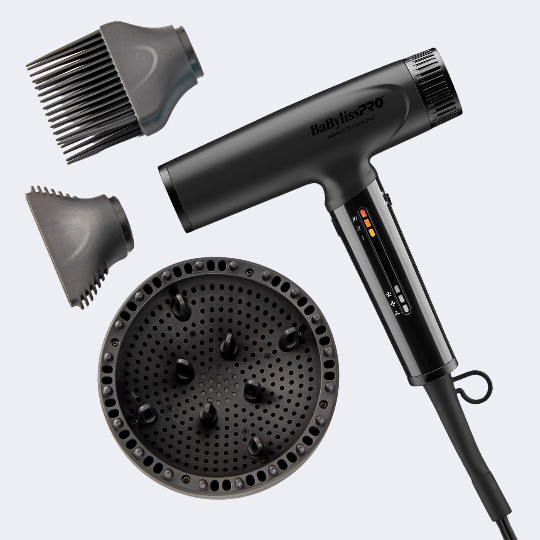 BaBylissPRO Nano Titanium Matte Black Light Ionic High-Speed Dryer