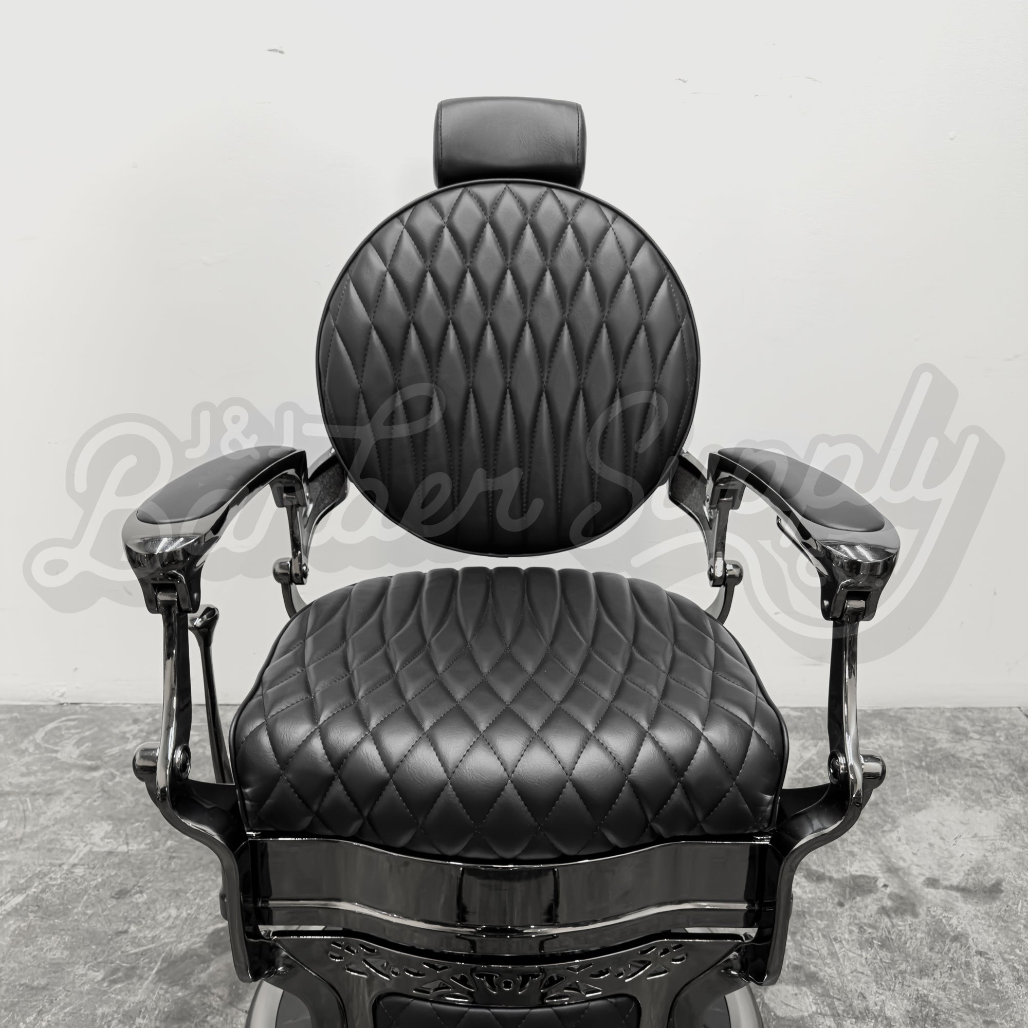 OBSIDIAN Limited Edition Black Chrome Vintage Style Barber Chair