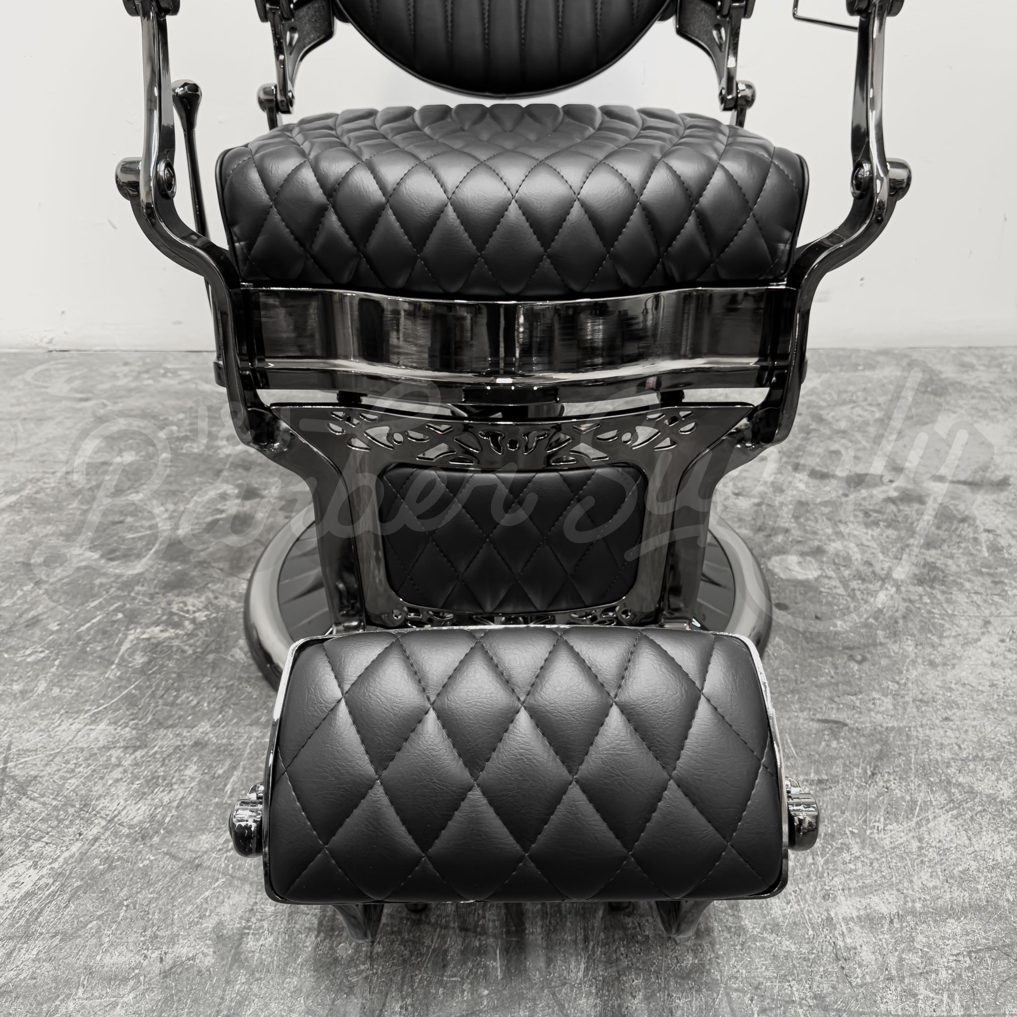 OBSIDIAN Limited Edition Black Chrome Vintage Style Barber Chair