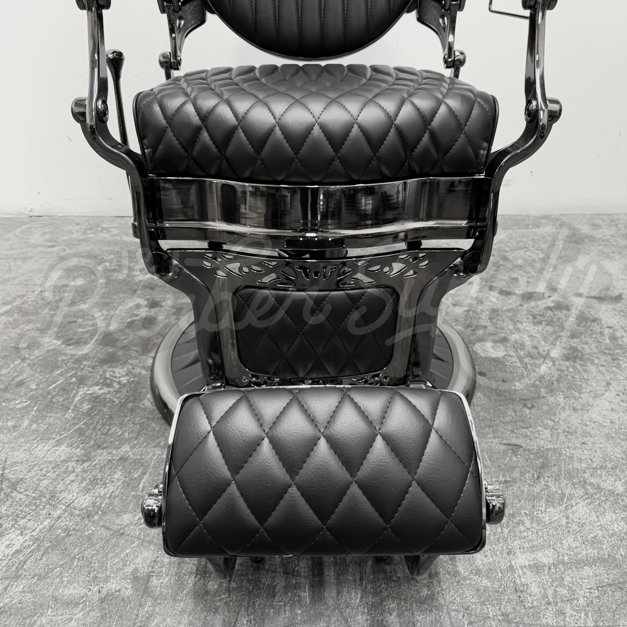 OBSIDIAN Limited Edition Black Chrome Vintage Style Barber Chair