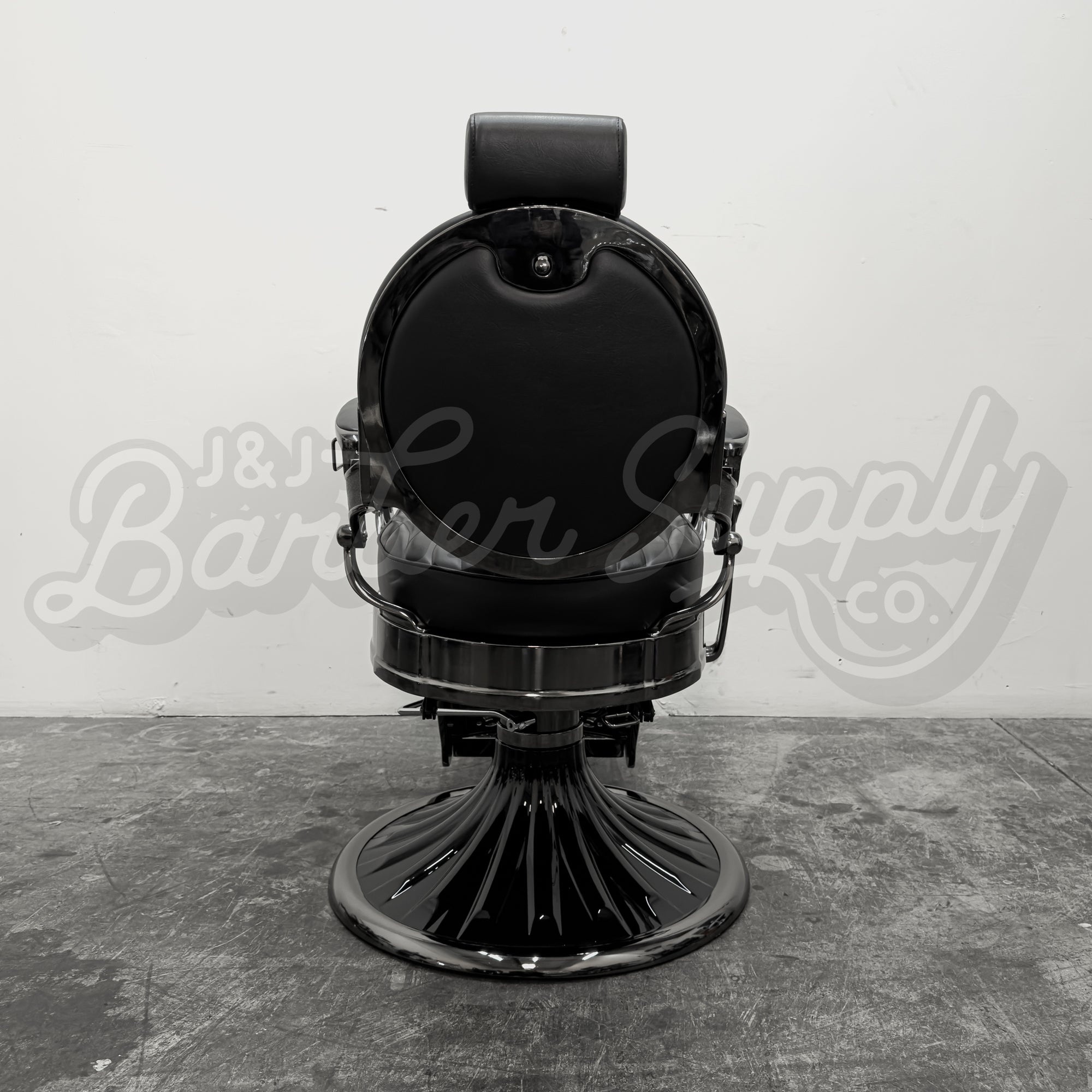 OBSIDIAN Limited Edition Black Chrome Vintage Style Barber Chair