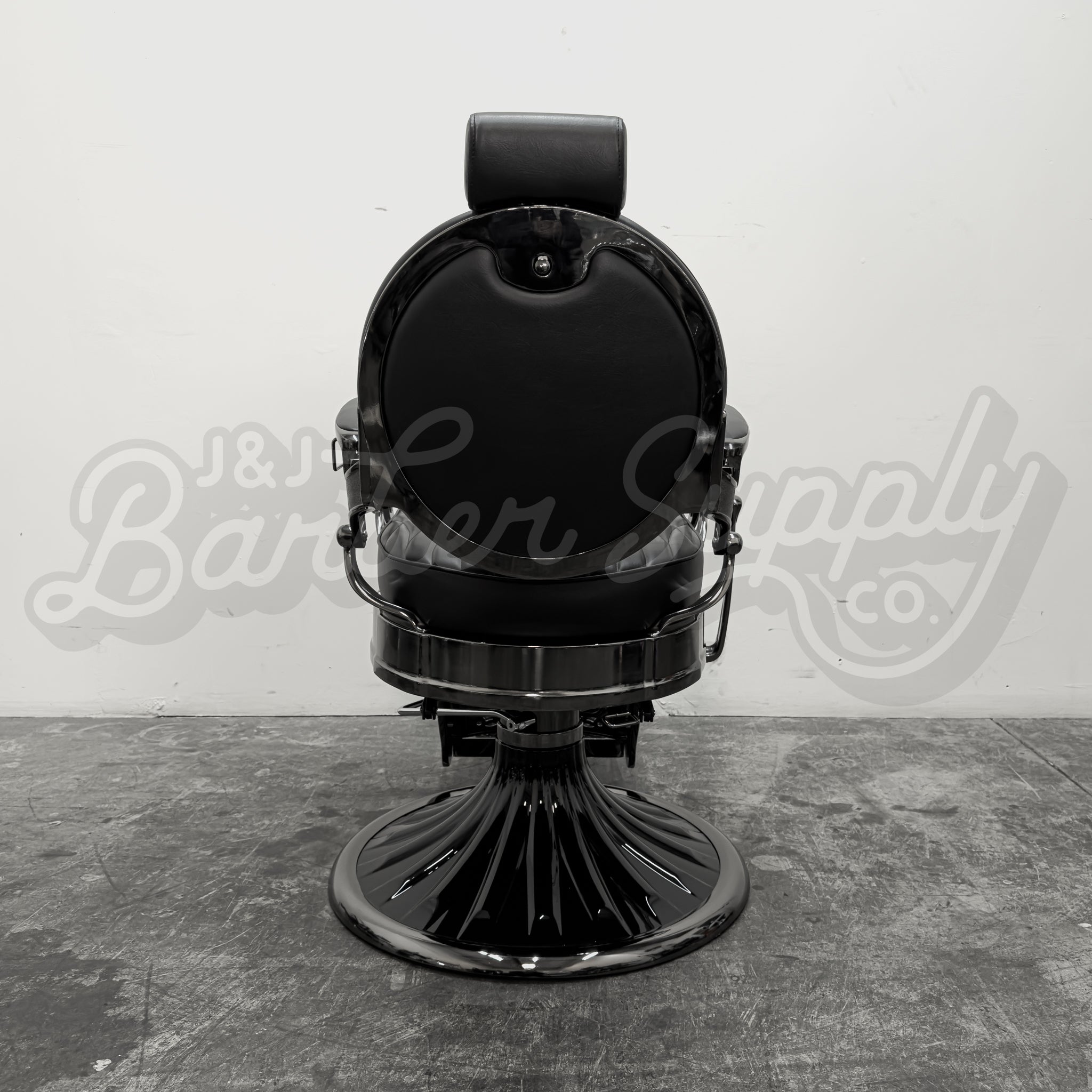 OBSIDIAN Limited Edition Black Chrome Vintage Style Barber Chair