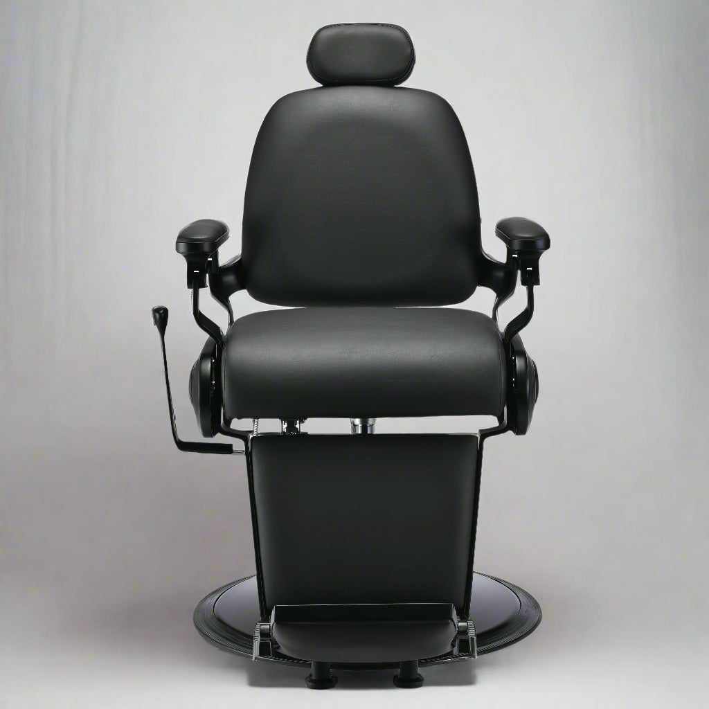 ECLIPSE Matte Black Vintage Style Barber Chair
