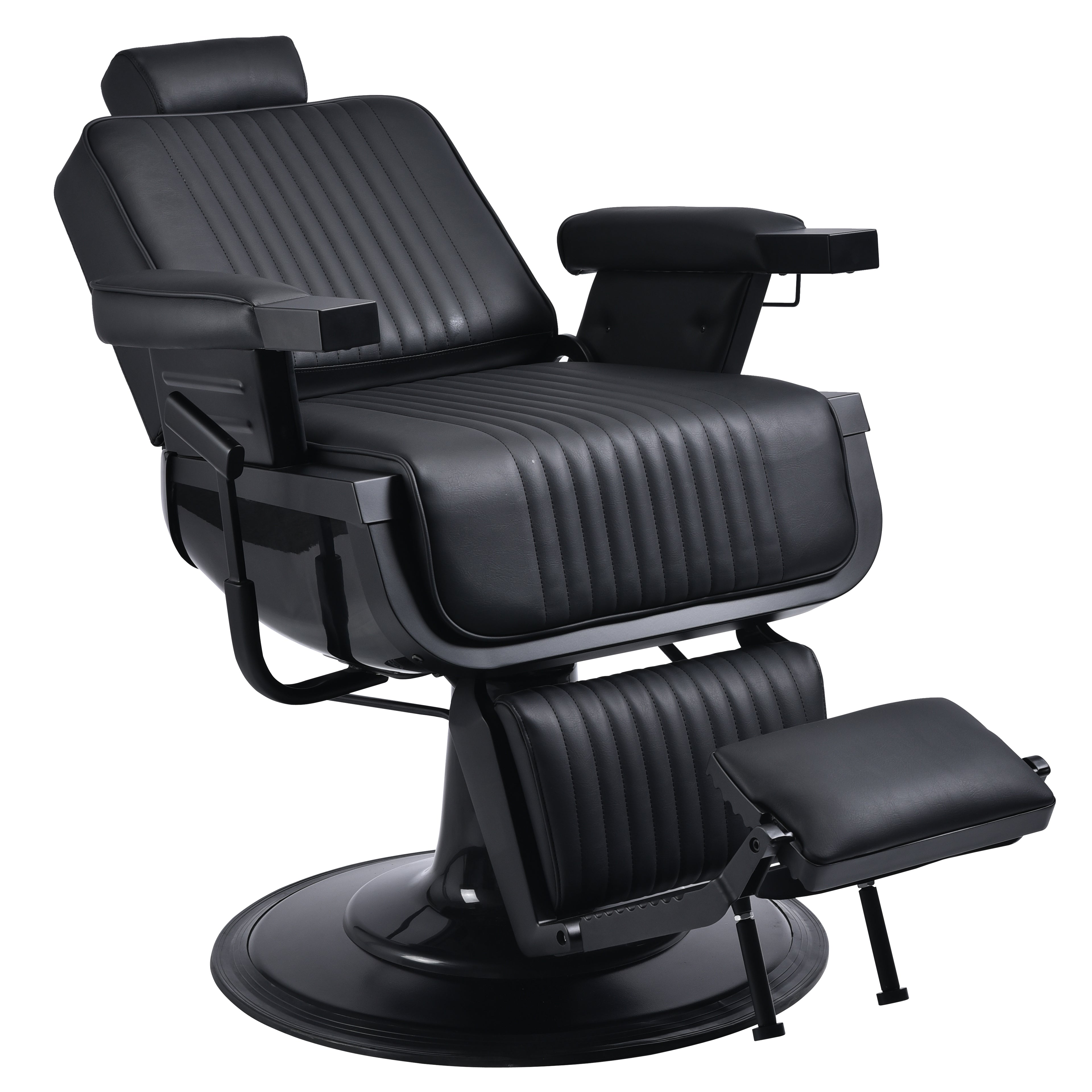 LINCOLN Matte Black Vintage Style Barber Chair