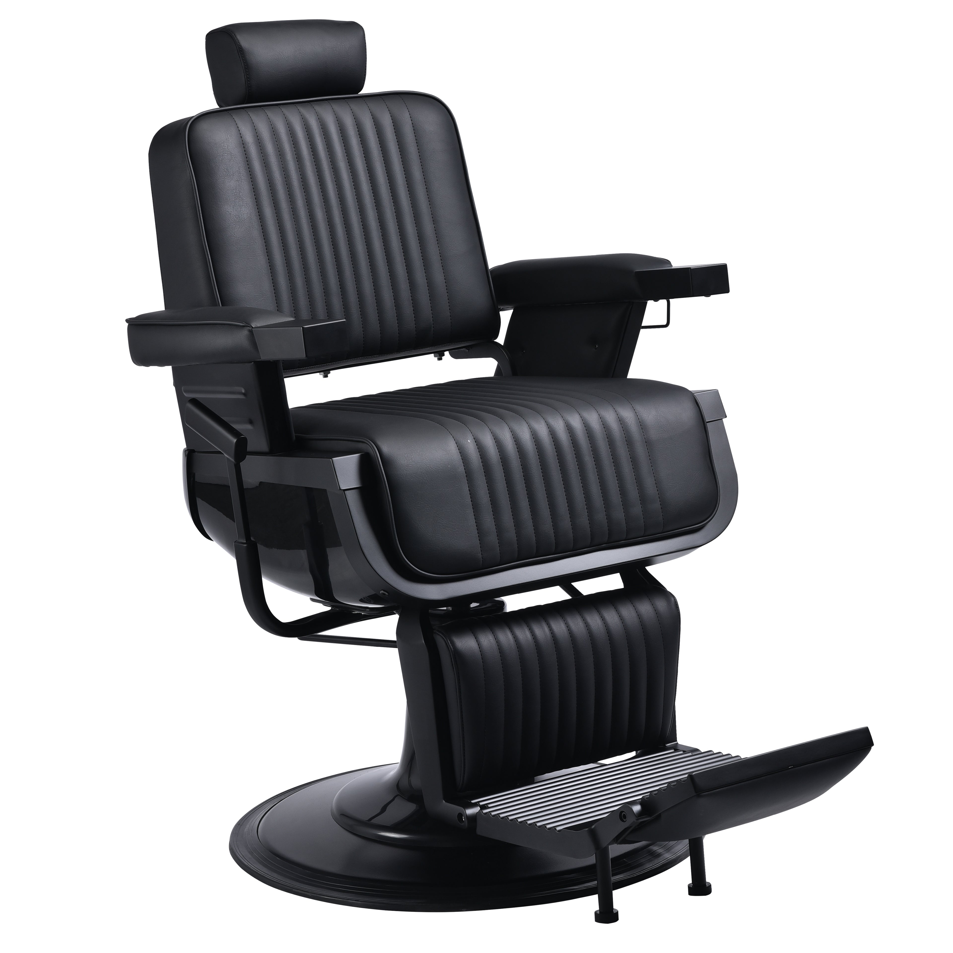 LINCOLN Matte Black Vintage Style Barber Chair