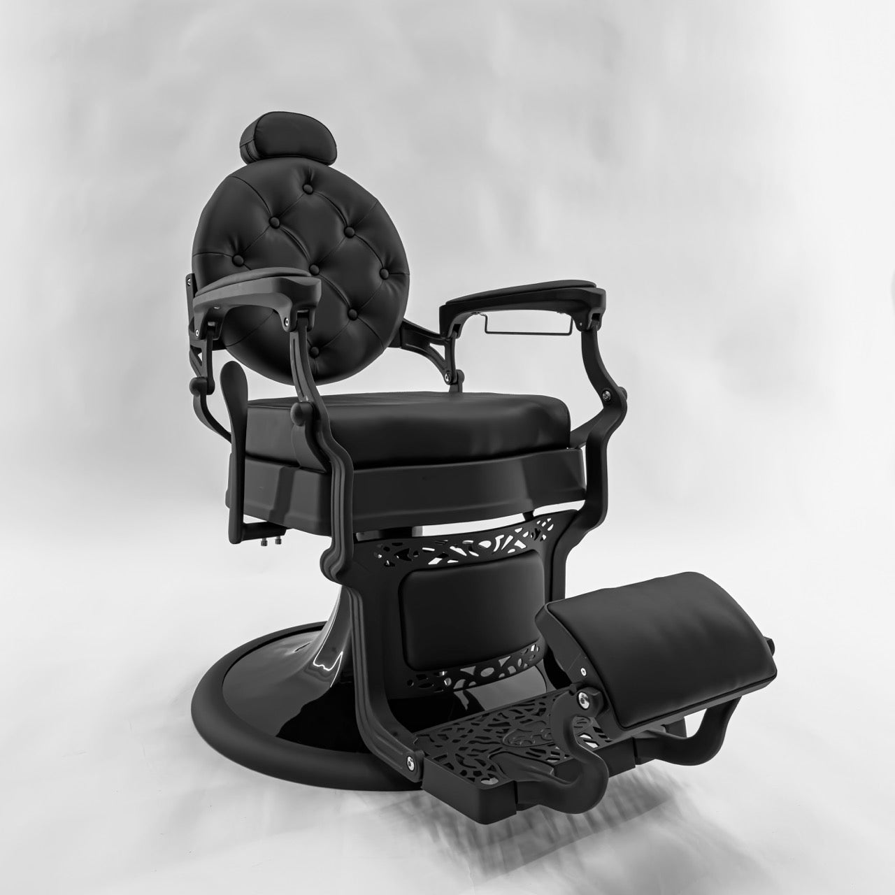 ONYX Vintage Style Barber Chair - Matte Black