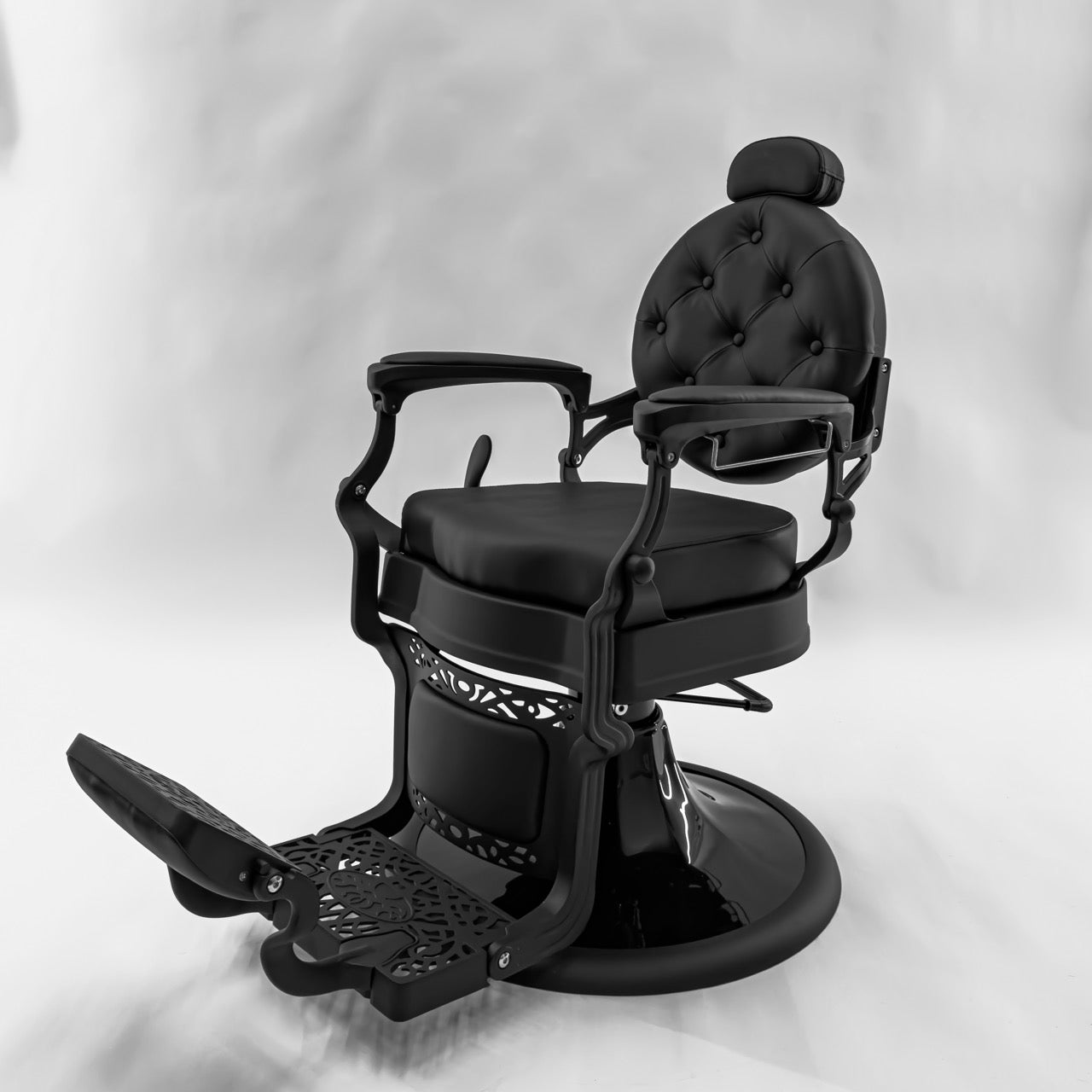ONYX Vintage Style Barber Chair - Matte Black