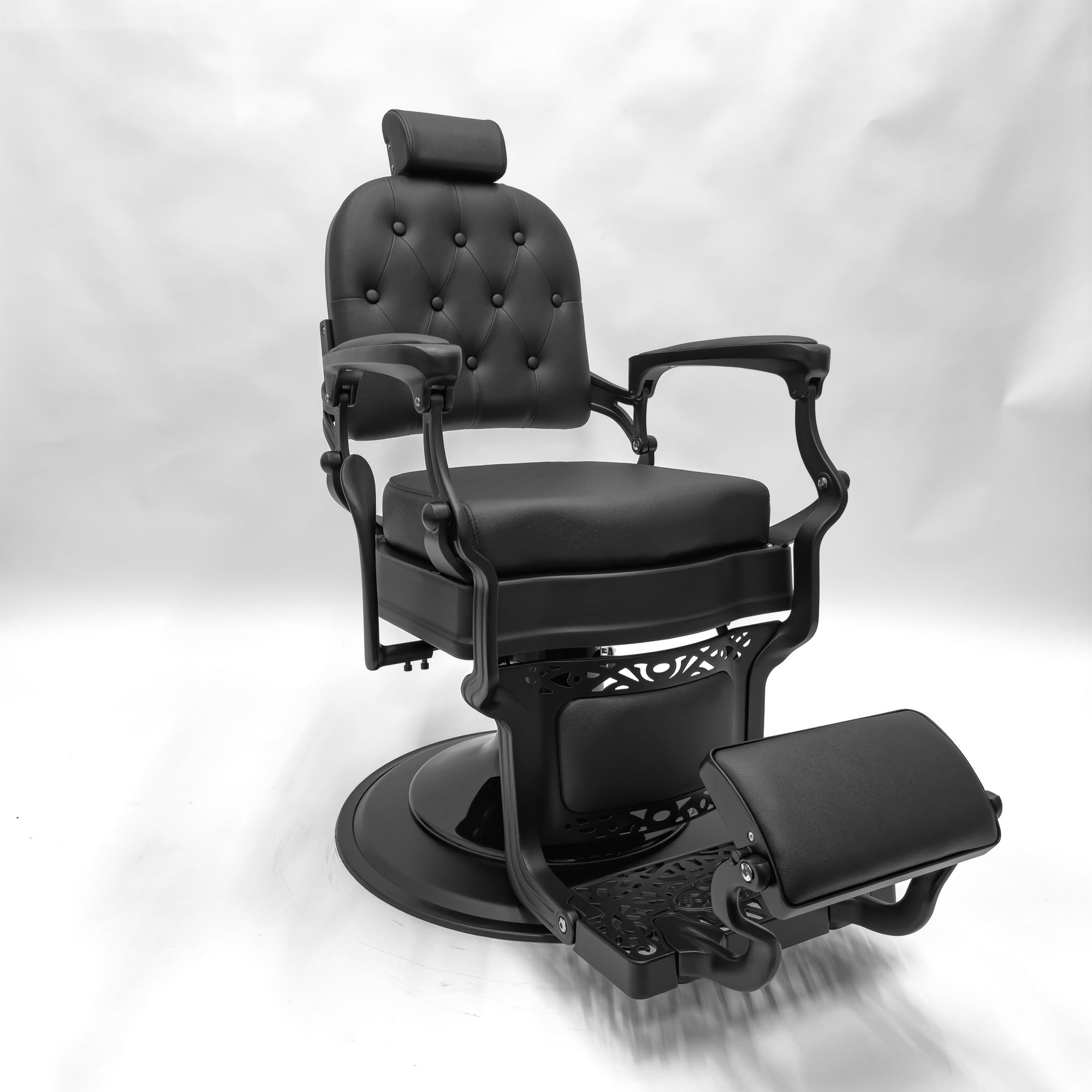 STRATA Vintage Style Barber Chair - Matte Black