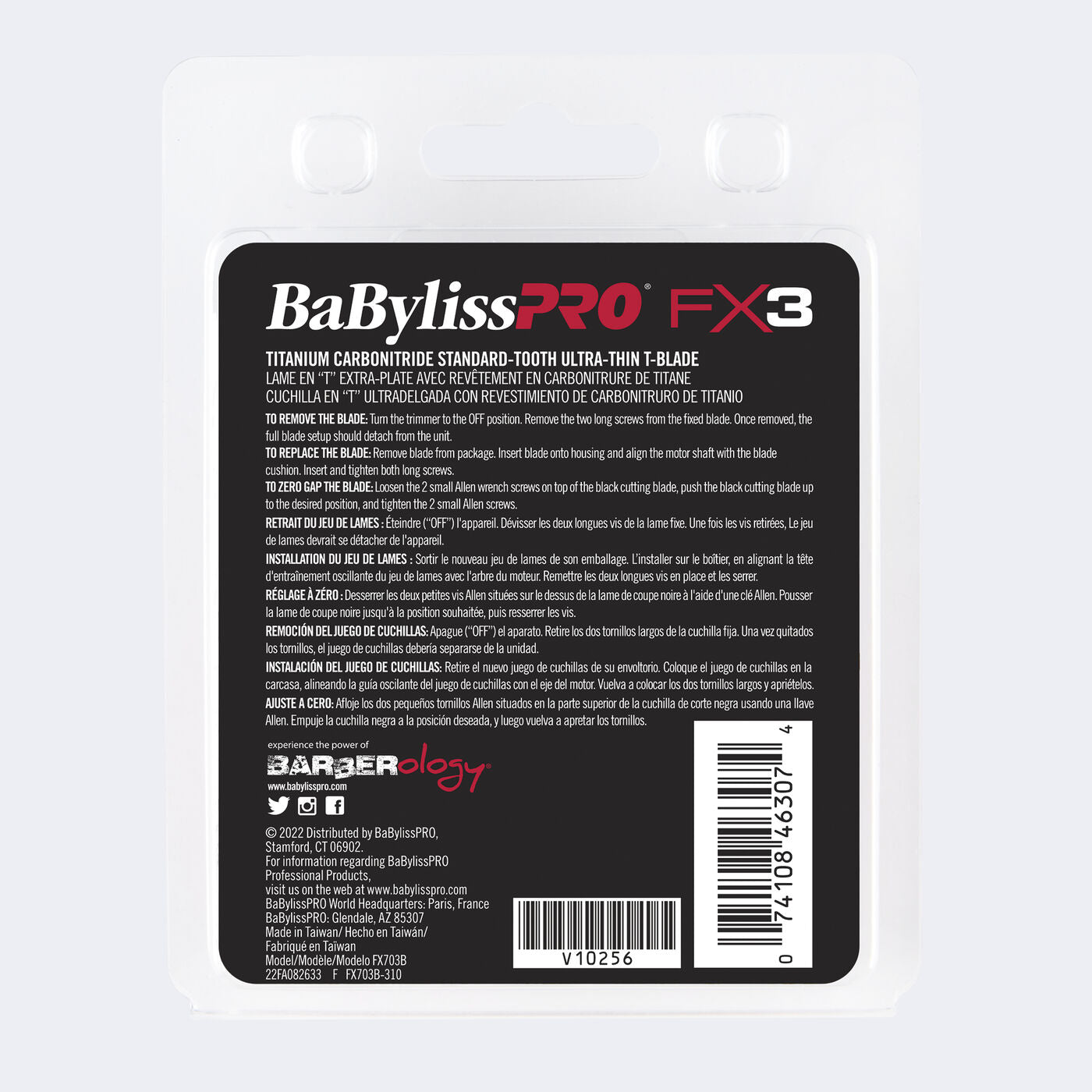 BaBylissPRO Fx3 Trimmer DLC Titanium Replacement Blade - Black